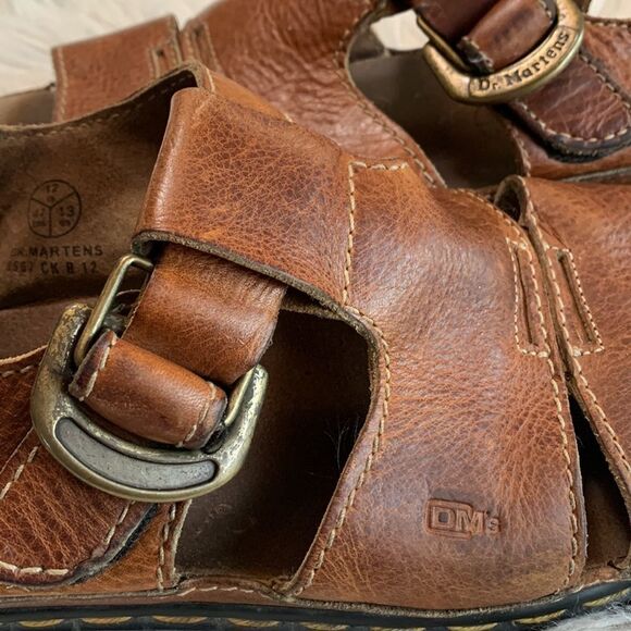 DR. MARTENS pebbled leather sandals Made in England size 13 - Picture 10 of 13